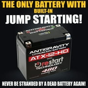 Antigravity ATX12-HD RE-START Lithium Motorcycle Battery, Built-In Jump Starting, 480 CA, Heavy Duty 12V Powersports Battery
