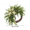 thumbnail image 3 of Handcrafted Greenery Wreath With Burlap Bow Elegant Decorative Wreath For Home Door Wall Or Seasonal Decor, 3 of 8