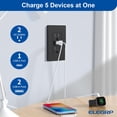 thumbnail image 2 of Enchufe de pared ELEGRP 15A con 3 puertos USB, negro mate, 2 of 8