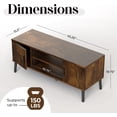 thumbnail image 3 of QRInnovations Mid-Century Modern 45" TV Stand with 2 Side Doors Entertainment Center Console for Living Room Bedroom Office- Supports up to 55 Inch TV & 150 lbs Large Cabinet w/Shelves, 3 of 7