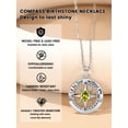 thumbnail image 3 of Bestyle Women Compass Birthstone Necklace Yellow Peridot Pure 925 Sterling Silver Pendant Necklace Valentine's Day Gifts for Daughter Wife, August, 3 of 9