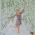 thumbnail image 3 of Pakyozj Fake Vines for Room Decor Aesthetic Artificial Plant Ivy Leaves Hanging Greenery Garlands for Home Bedroom Wall Wedding Party Decor (168FT 24PCS Vines), 3 of 6
