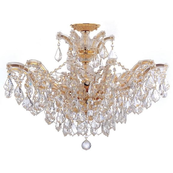 Crystorama 4439-GD-CL-MWP Traditional crystal Chandeliers 27in Gold Glass