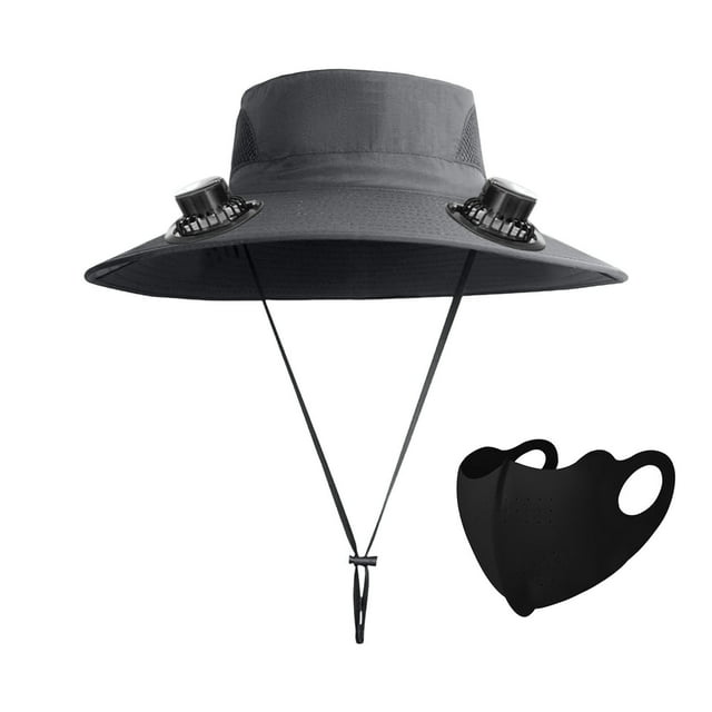 Summer Fisherman Hat Solar USB Charging -purpose Fan Hat Men's Strong Wind Charging Fan