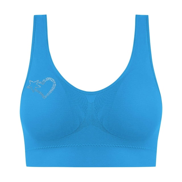 Women's Adjustable Ribbed Bra - Wireless Seamless Bralette | Lightweight Full Coverage with Wide Straps for Large Bust Support