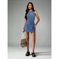 thumbnail image 5 of Women's Sleeveless Denim Shift Dress, Round Neck Knee Length Casual Dress, 5 of 5