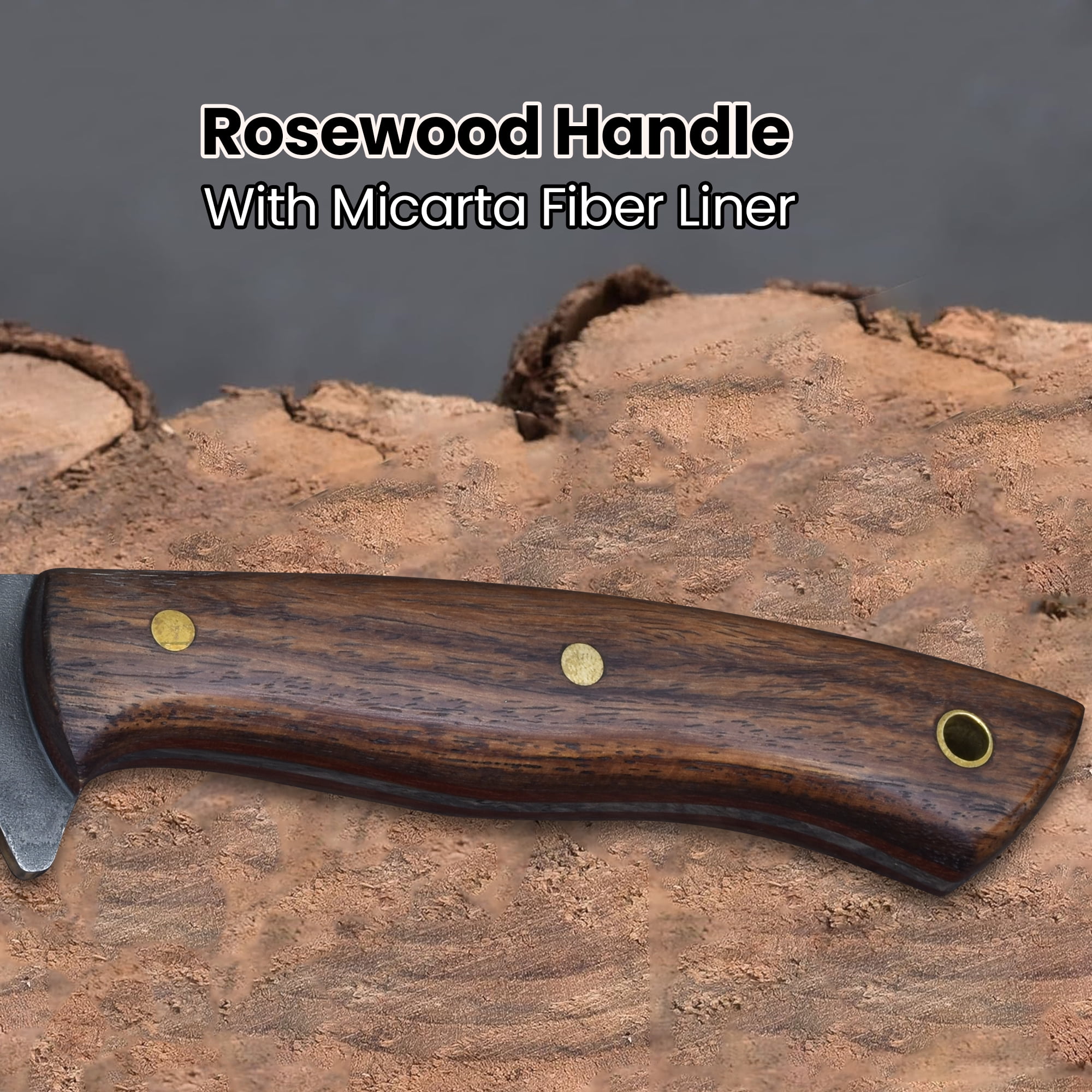Knives Ranch 3097 440C Steel Bushcraft Knife with Rosewood Handle – Fixed Blade Outdoor Knife for Camping, Survival, Hunting & Utility Tasks