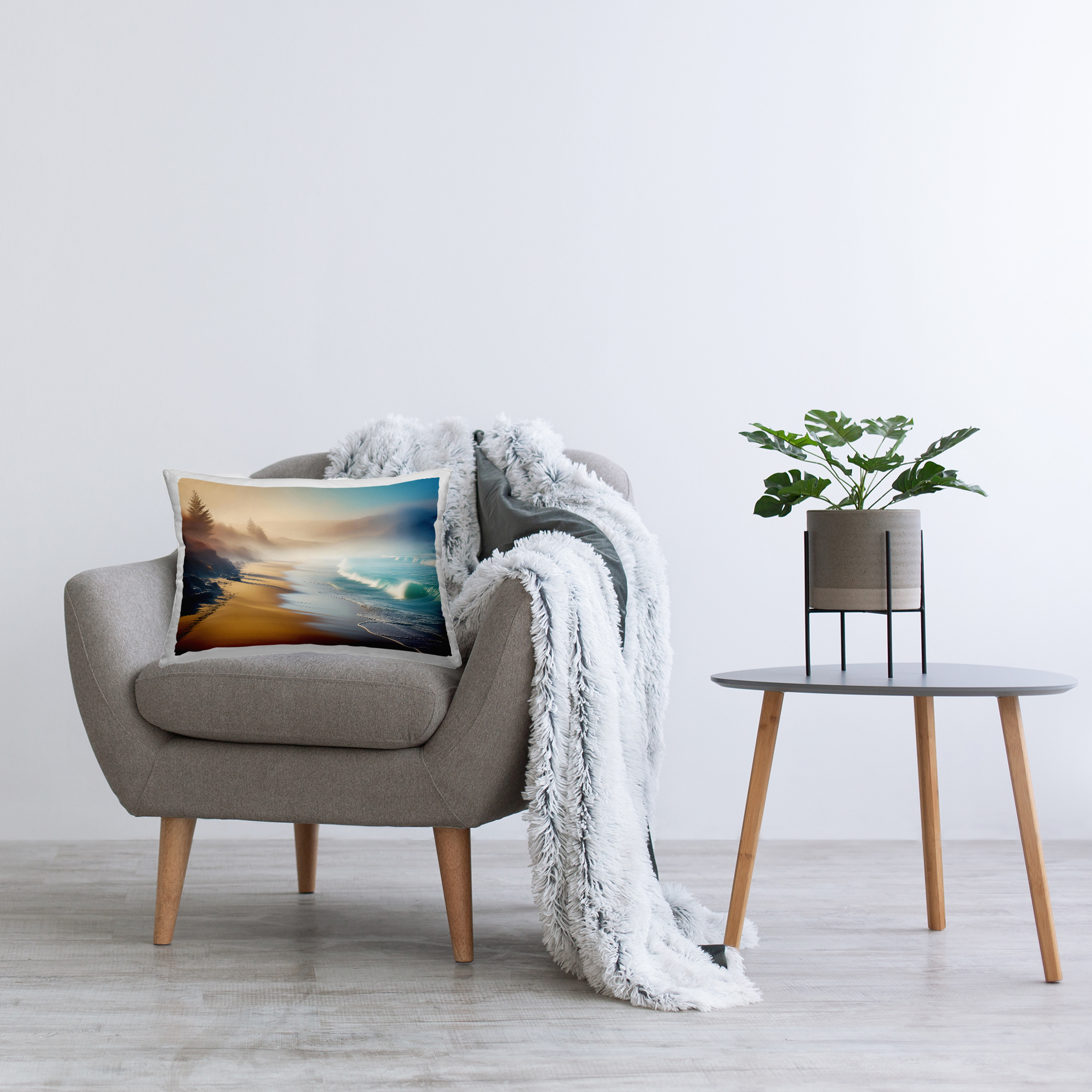 Stupell Industries Smooth Beach Tide Decorative Printed Throw Pillow Design by Noah Bay.