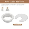 thumbnail image 3 of Uxcell 4Pack 2Inch/50mm Cable Hole Cover ABS Desk Cable Wire Cord Grommet, White, 3 of 6