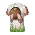 thumbnail image 3 of Yiaed Brown Bunny Print Mens Short Sleeve Tight Fit T-Shirt, Crewneck Casual Tee-XX-Large, 3 of 5