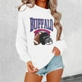 thumbnail image 3 of Football Team City Sweatshirts for Women Fall Winter Long Sleeve Crewneck Football Graphic Sweatshirt Pullover Tops, 3 of 4