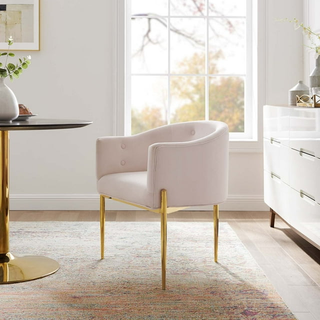 Modway Savour Tufted Performance Velvet Accent Chair, Pink