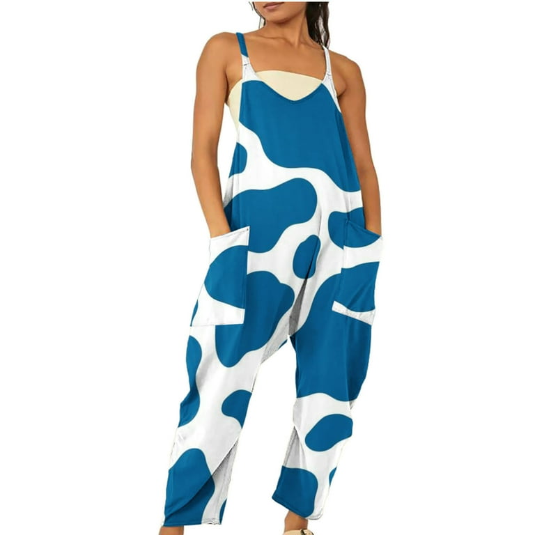 Casual College Print Pocket V Neck Loose Jumpsuits Casual College Print Pocket V Neck Loose Jumpsuits