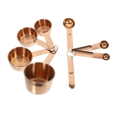 Measuring Spoon Cup Set Baking Cups Powder Spoons Measure Stainless Steel for Home Kitchen Copper