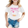thumbnail image 3 of WOYY Little Girls 100 Days Of School T-Shirt Short Sleeve Crew Neck T Shirt, Sizes 6-7, 3 of 3