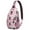 Pink Halloween Black, variant on Sling Backpack,Pink Halloween Ghosts Sling Bag with Water Bottle Holder,Waterproof Sling Bag for Men/Women with Headphone Jack for Hiking,Travel