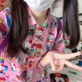 thumbnail image 4 of Camisa Sanrio Hello Kitty con estampado de dibujos animados Kawaii de manga corta, Top informal Retro a la moda para mujer Y2K Sweet Girl de verano, 4 of 4