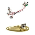 thumbnail image 1 of 1x Pots for Guitar PreWired 1 Volume 2 Tone Control 5 Way Switch 3-500K & 1Pc Boat Output Input Jack Plate Sockets, 1 of 10