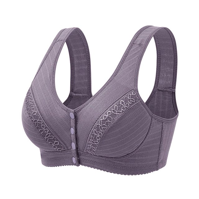 CHUANK Bra Women Wireless Front Close Bra T Back Plus Size Seamless Unlined Bra For Large Bust Ladies Bralette