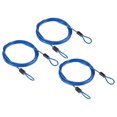 thumbnail image 1 of Unique Bargains Security Cable 2.5mm x 1.5m/5ft Coated Luggage Lock Wire Rope with Double Loop, Clear Blue, 3 Pack, 1 of 5