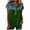 Green, variant on Women's Plus Size Tops Short Sleeve Half Button Collared Color Block Patchwork T-Shirts Trendy Casual Tee Blouses