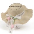 thumbnail image 3 of QSAWXQZ Women's Straw Sun Hat Wide Brim Bow Ribbon Beach Hat for Vacation Free Size, 3 of 5