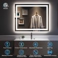 thumbnail image 2 of YEELAIT 40x32 Inch LED Bathroom Mirror with Lights Front and Backlit Lighted Vanity Mirror for Bathroom Wall with 3 Colors Dimmable Anti-Fog Memory Shatter-Proof IP54 Waterproof Horizontal/Vertical, 2 of 8