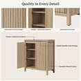 thumbnail image 5 of SICOTAS 29.1"W Mid Century Modern Sideboard Buffet Cabinet Set of 3 with Fluted Doors, Small Farmhouse Credenza with Adjustable Shelves Modular Storage Cabinet for Dining Room, Living Room, Oak, 5 of 9