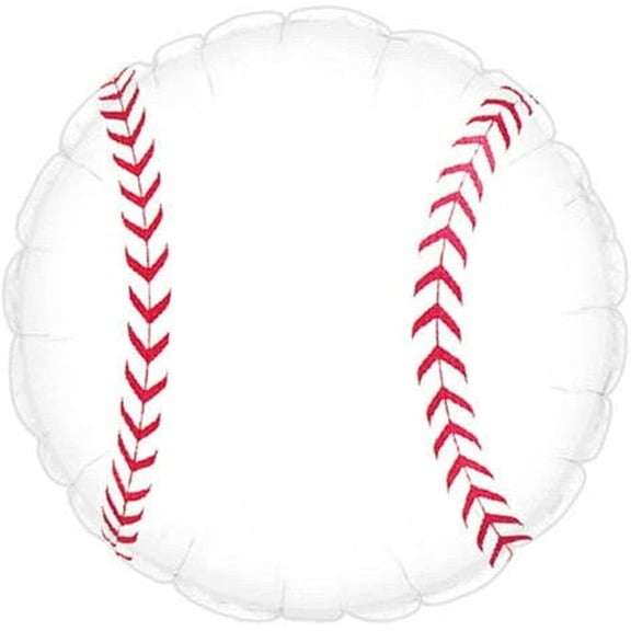 PMU 18-Inch Baseball Foil Balloon – Baseball Party Decoration, Mylar Balloon for Sports-Themed Birthdays, Team Events & Party Supplies