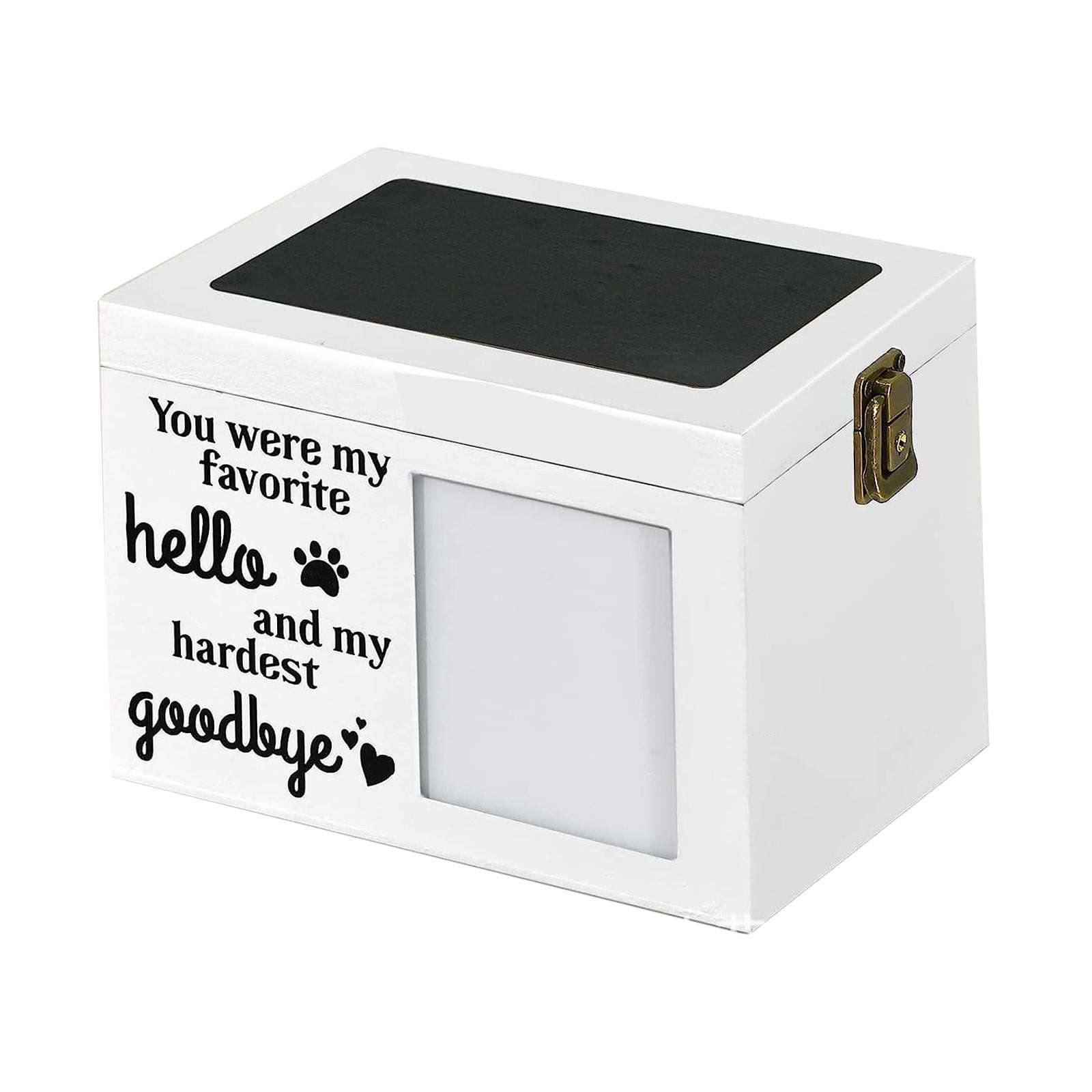 TOOYFUL Pet Urn Pet Urn Durable Sealed Pet Memorial Urn Wooden Pet Urn for Rabbits Favorite Toys Loss Pet Cats Remembrance Gift white