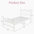 thumbnail image 2 of Towallmark Twin Size Bed Frame, Heart Shaped Metal Bed Frame with Headboard and Footboard, Platform Bed Frame with Sturdy Slat Support, Underbed Storage Space, No Box Spring Needed, White, 2 of 6