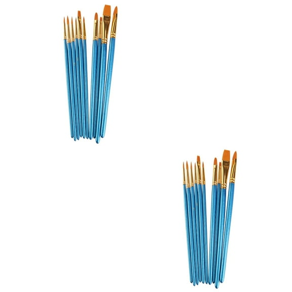 20 pcs Nylon Paint Watercolor Painting Brush Set (Blue)