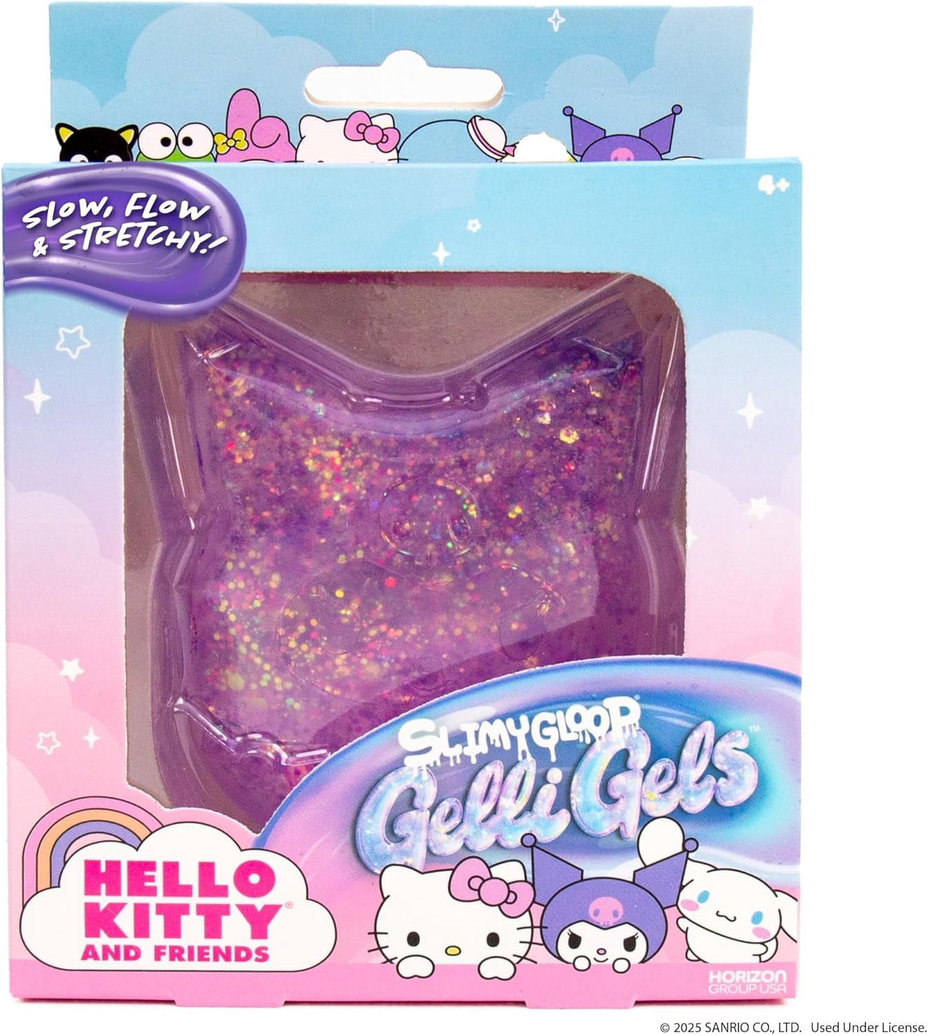 Hello Kitty® and Friends SLIMYGLOOP Gelli Gels – Kuromi™, Slow Rising Sensory Squeeze Toy with Glitter, Gel Filled Fidget Toys