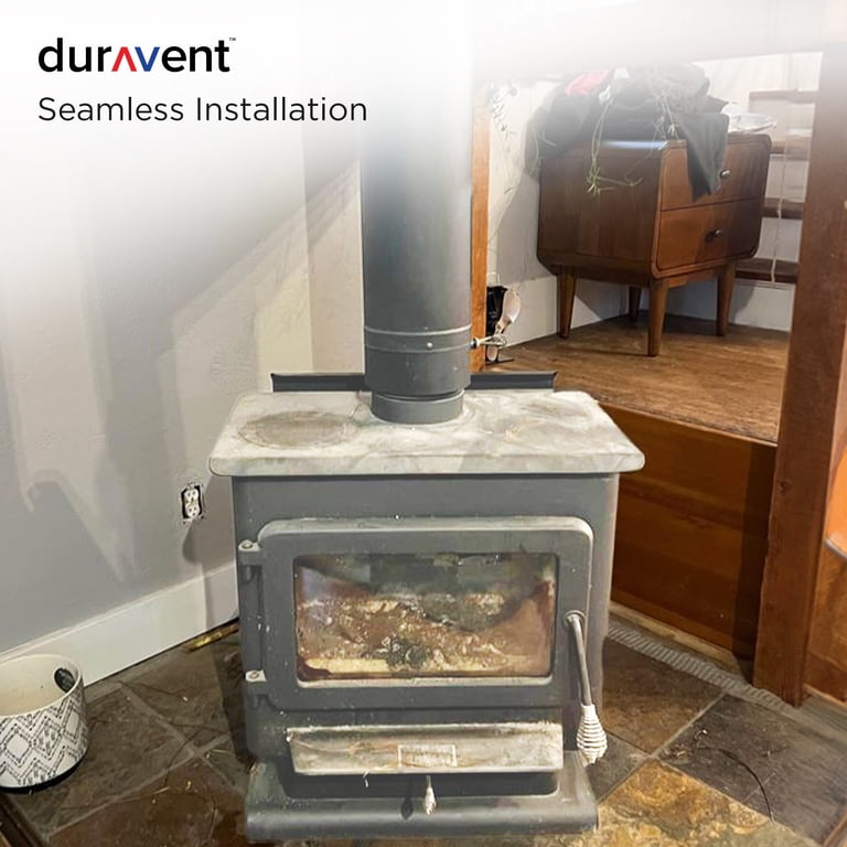 DuraVent DuraBlack 48 x 8 Inch Stainless Steel Single Wall Stove