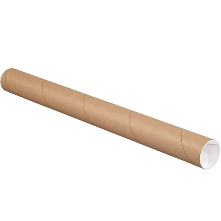 UPC: 0848109052410 | Box Partners Mailing Tubes with Caps 2 x 15 Kraft 12/Case P2015KRP12