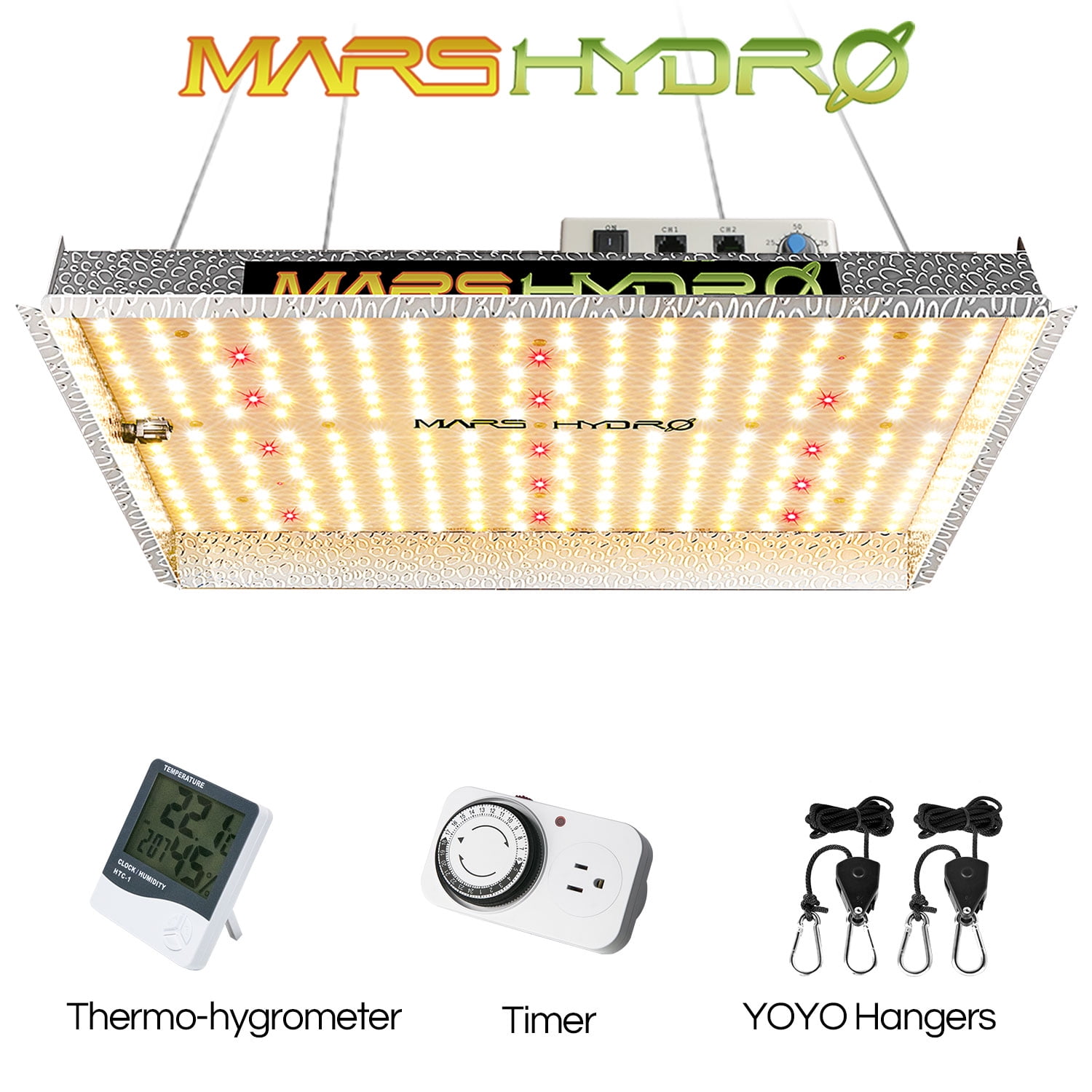 Mars Hydro TS 1000W Led Grow Lights Thermo-hygrometer PH Tester YOYO Hangers Set