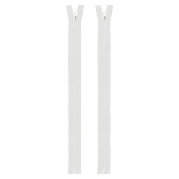 Uxcell 2Pcs Sewing Jacket Zippers 16 inch Resin Coats Replacement Coil Zipper for DIY Craft Bag Garment Home Textile Clothes, White