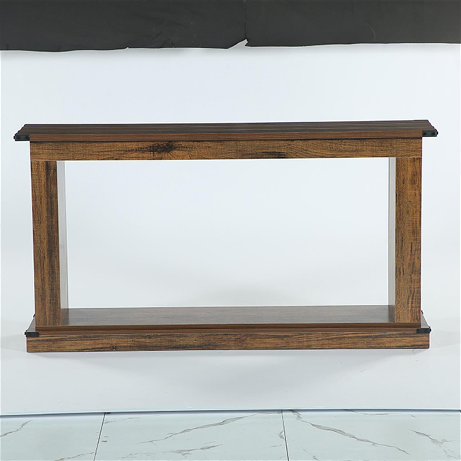 Demi Bonn 63" Console Table, Farmhouse Wood Sofa Table 2-Tier Entryway Table, Foyer Display Table, Brown