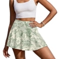 thumbnail image 2 of Xoenoiee Green Toile De Jouy House Print Womens Tennis Skirt High Waisted Golf Skort with 2 Pockets Stretchy Pleated Athletic Skirts for Workout Pickleball Running, S, 2 of 6