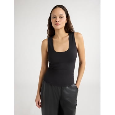 Scoop Women's Sleeveless Scoop Neck Contour Top, Sizes XS-XXL