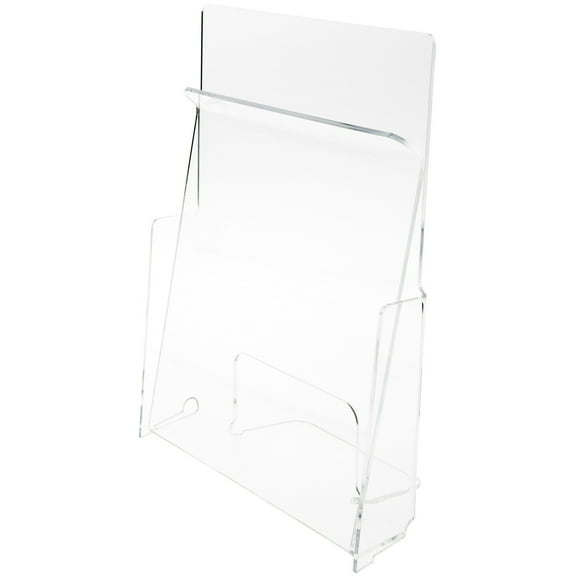 Plymor Clear Acrylic Pinch-Style Paper Literature Holder (Countertop), Fits 8.5" x 11" Documents