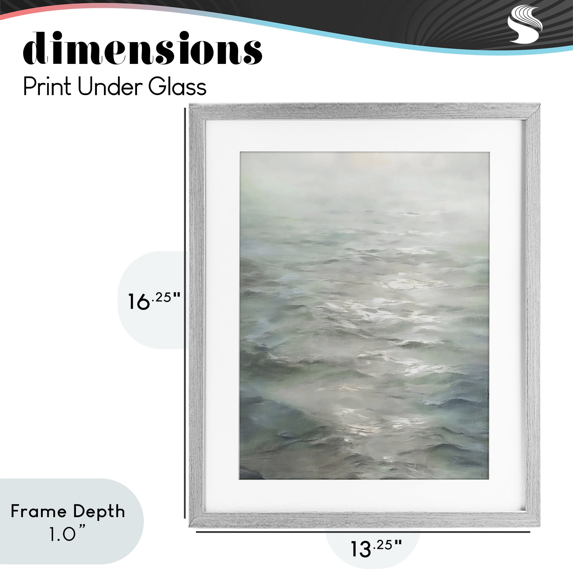 Stupell Industries Shallow Reflections on Sea Gray Framed Print Under Glass, design by Riley B