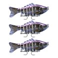 thumbnail image 1 of Yuarrent Señuelos de Pesca de 3 piezas, cebo falso vívido reutilizable de plástico con cuentas, cebos de natación portátiles, accesorio de Crankbait Type3 NO3 Yuarrent OD023723-02, 1 of 6