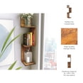 thumbnail image 4 of Sculptural Zig Zag Corner Wall Shelf for Home Decor - Mango Wood Hanging Storage Organizer for Living Room and Office Styling - Wall Organizer for Entryway or Dorm Decor - 33", Brown, 4 of 11