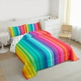thumbnail image 3 of Feelyou Dreamy Rainbow Abstract Bedding Comforter Set, Dreamy Stripes Geometric Twin Comforter Sets, Teens Boys Girls Kids Reversible Bedding Set, Ultra Soft Home Decor, 2pcs, 3 of 8