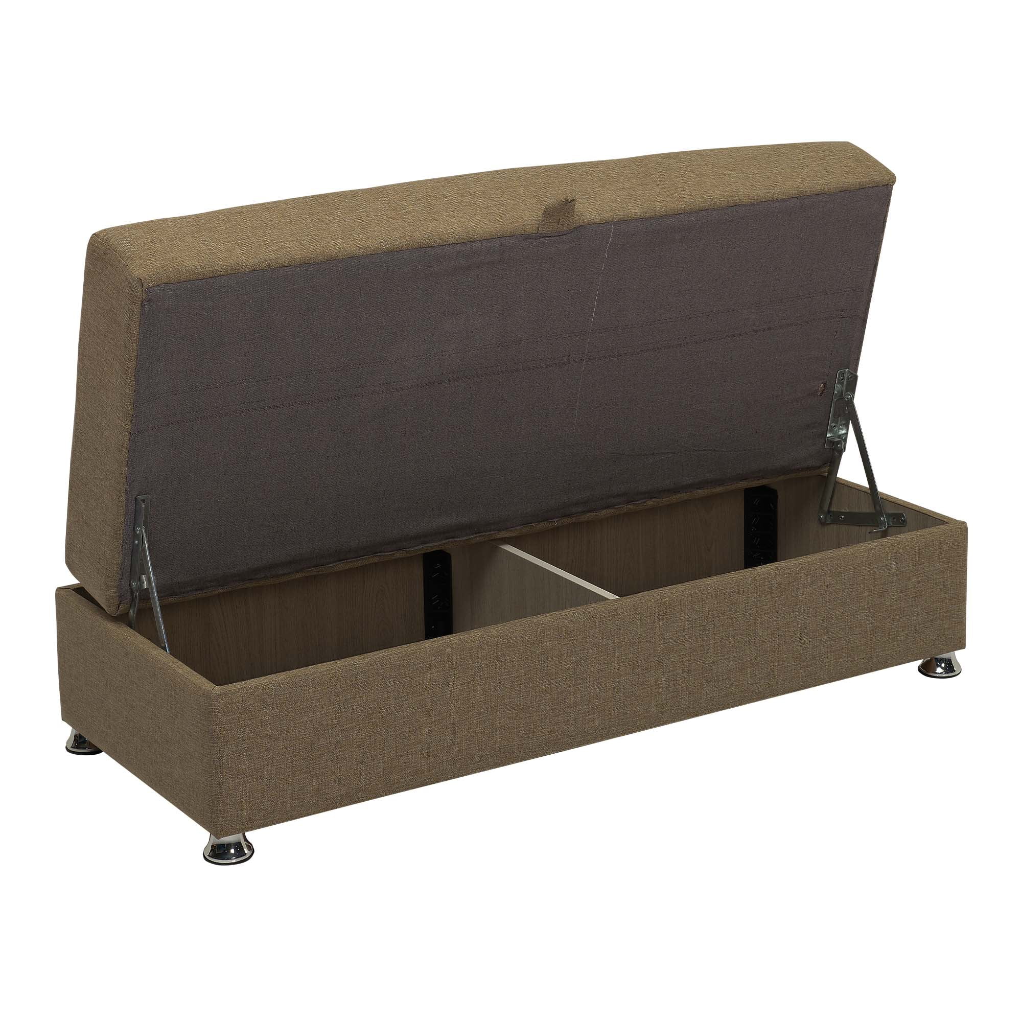 Ottomanson Symphony Upholstered Storage Ottoman, Brown