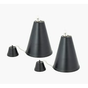 Hawaiian Cone Tabletop Oil Torch - Sophisticated Oil Lamp is Perfect as Centerpiece or Landscape Lighting - 60oz Bowl with Matching Snuffer and Fiberglass Wick, Set of 2 (Smooth Black)