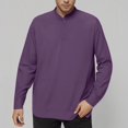 thumbnail image 2 of PEASKJP Men New Sweatshirt Stand Casual Button Solid Color Men Sweatshirt Top(Purple,L), 2 of 5