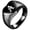Black A, variant on Men's and Women's Stainless Steel 12MM Simple Heart Engraving Of 26 English Letters Ring Black U Size 5