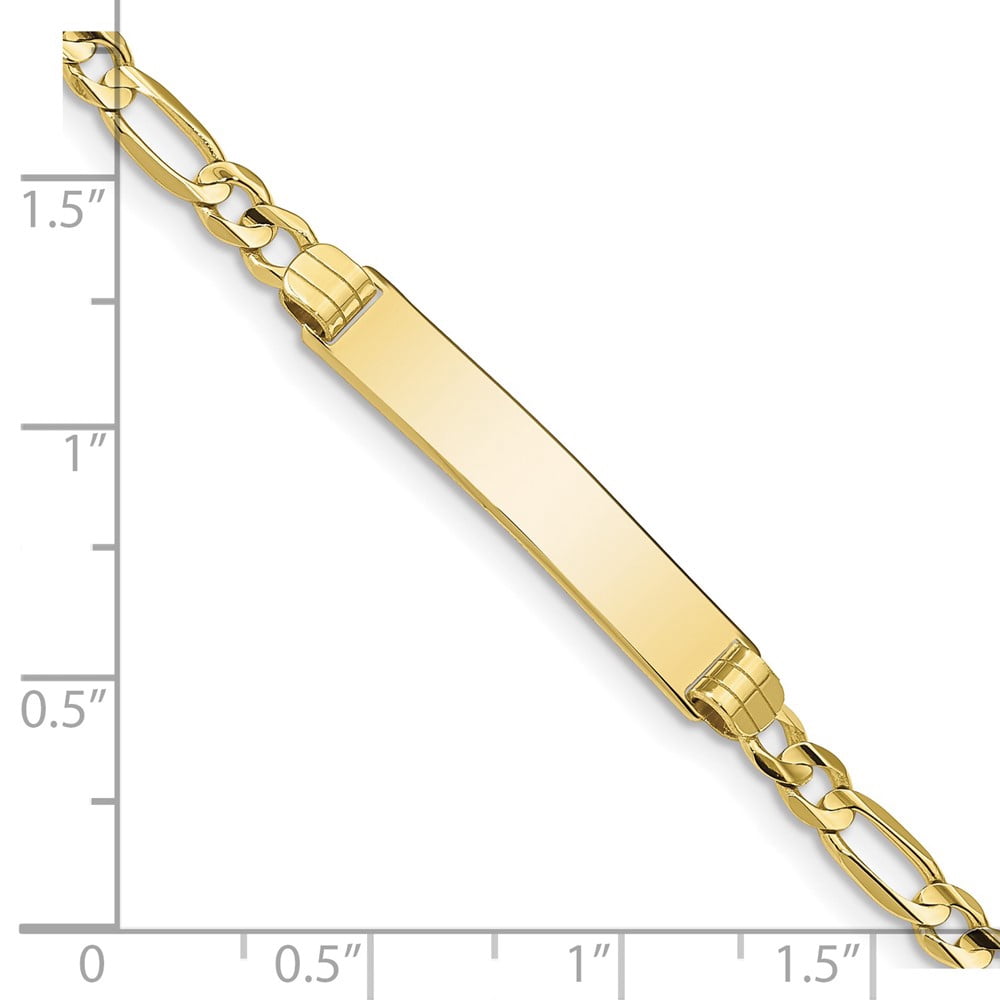 Primal Gold 10 Karat Yellow Gold Figaro Link ID Bracelet